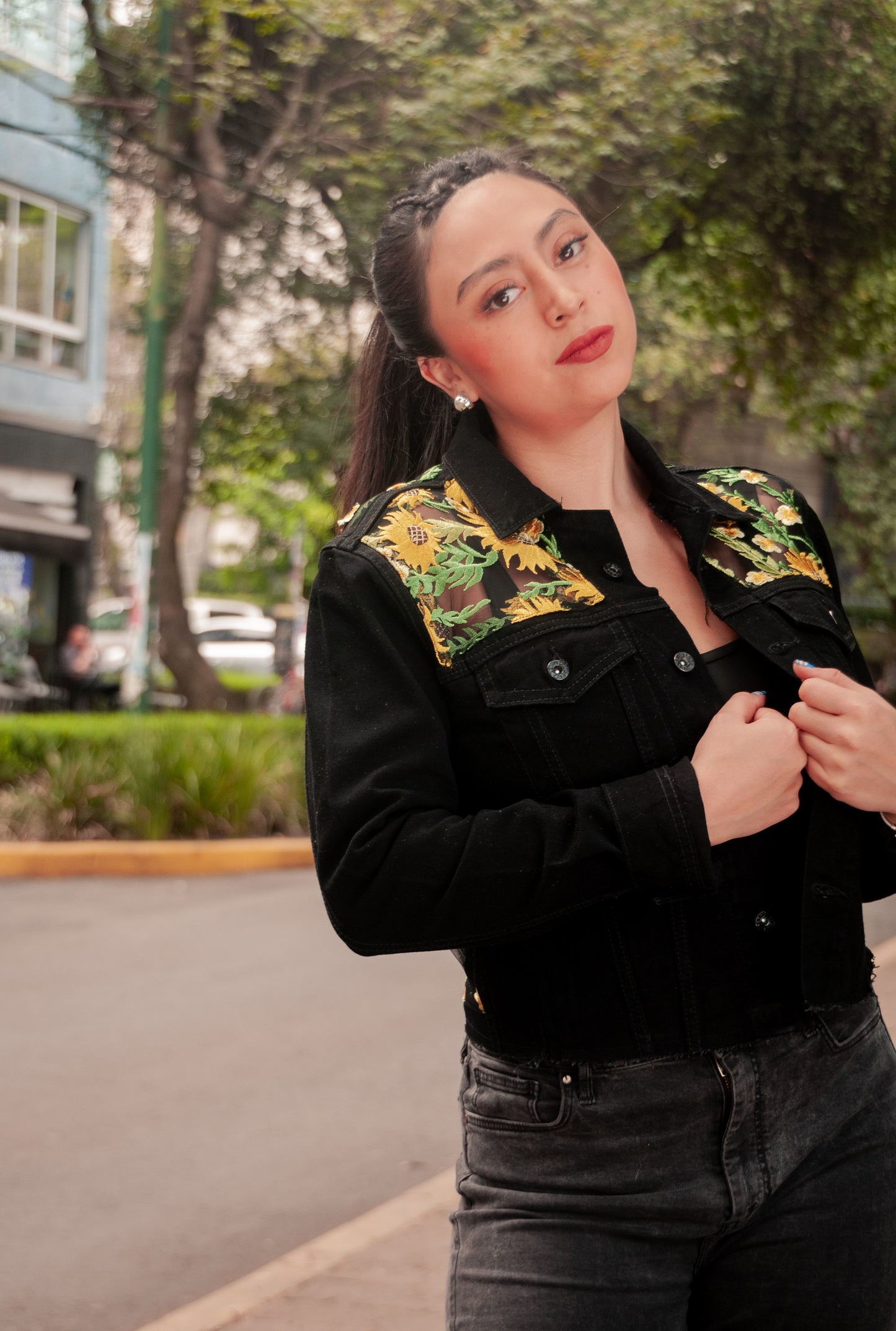 Denim Jacket Girasoles