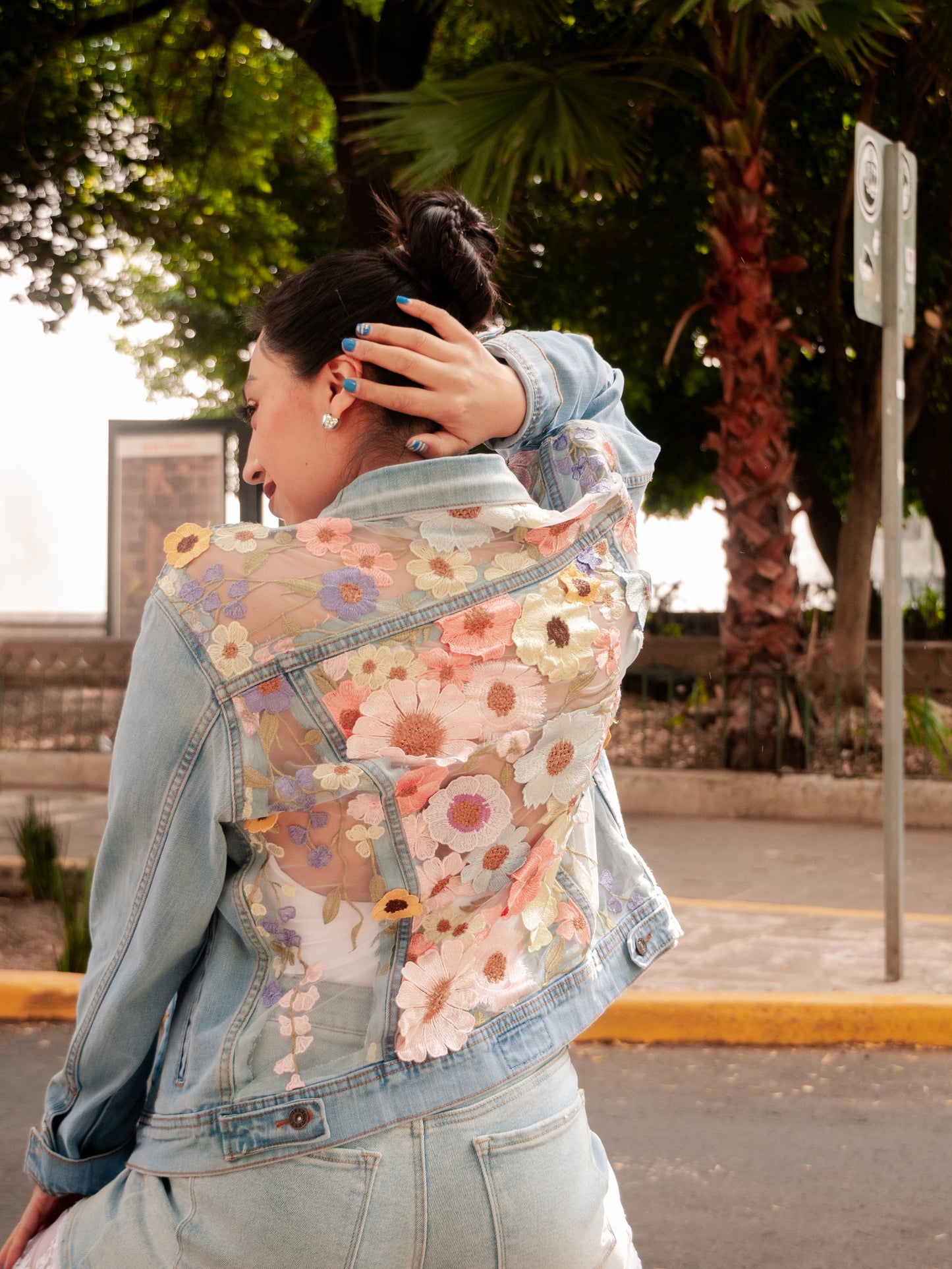 Denim Jacket Gerbera Azul