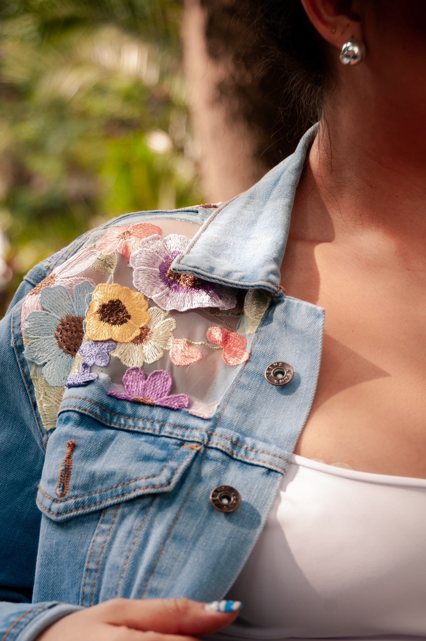Denim Jacket Gerbera Azul