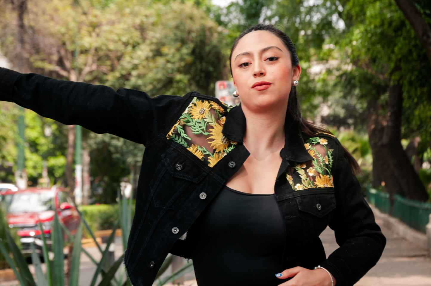 Denim Jacket Girasoles