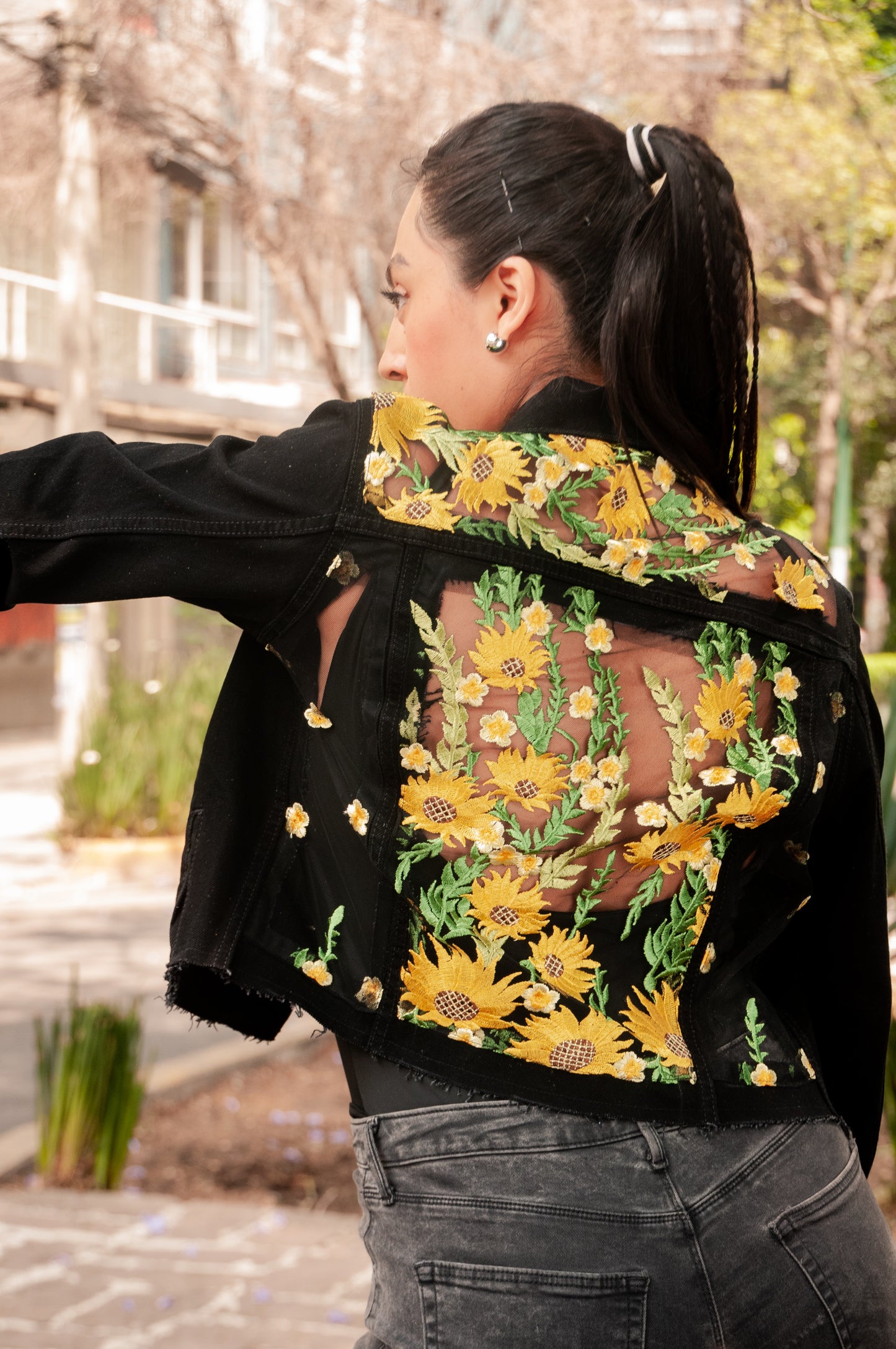 Denim Jacket Girasoles