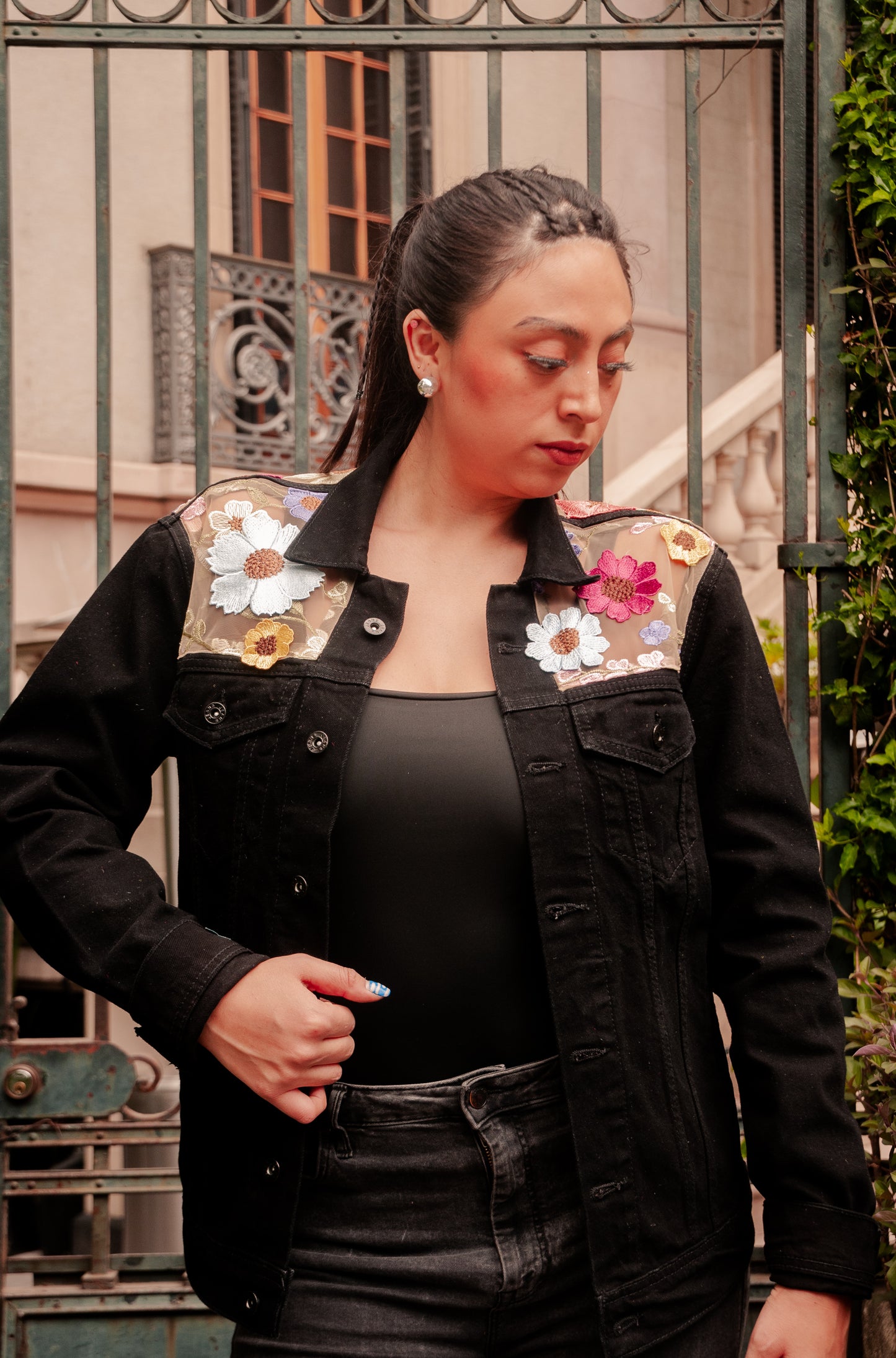 Denim Jacket Gerbera Nude