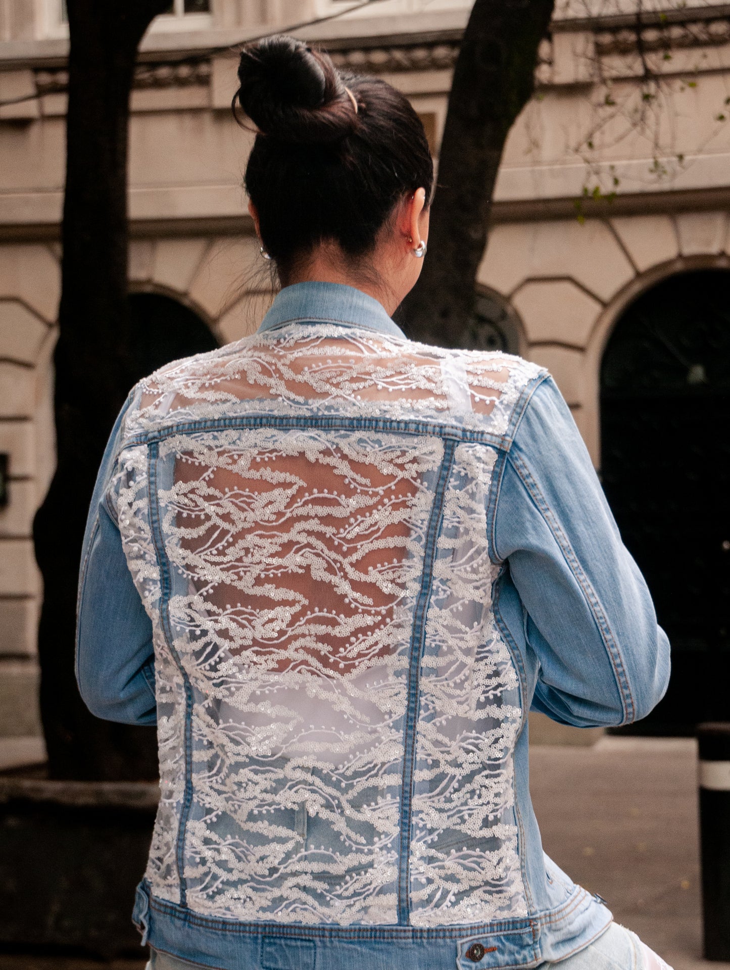 Denim Jacket Crisantemo