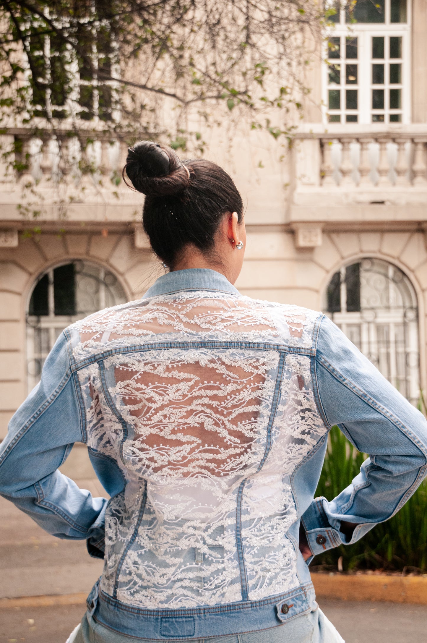 Denim Jacket Crisantemo