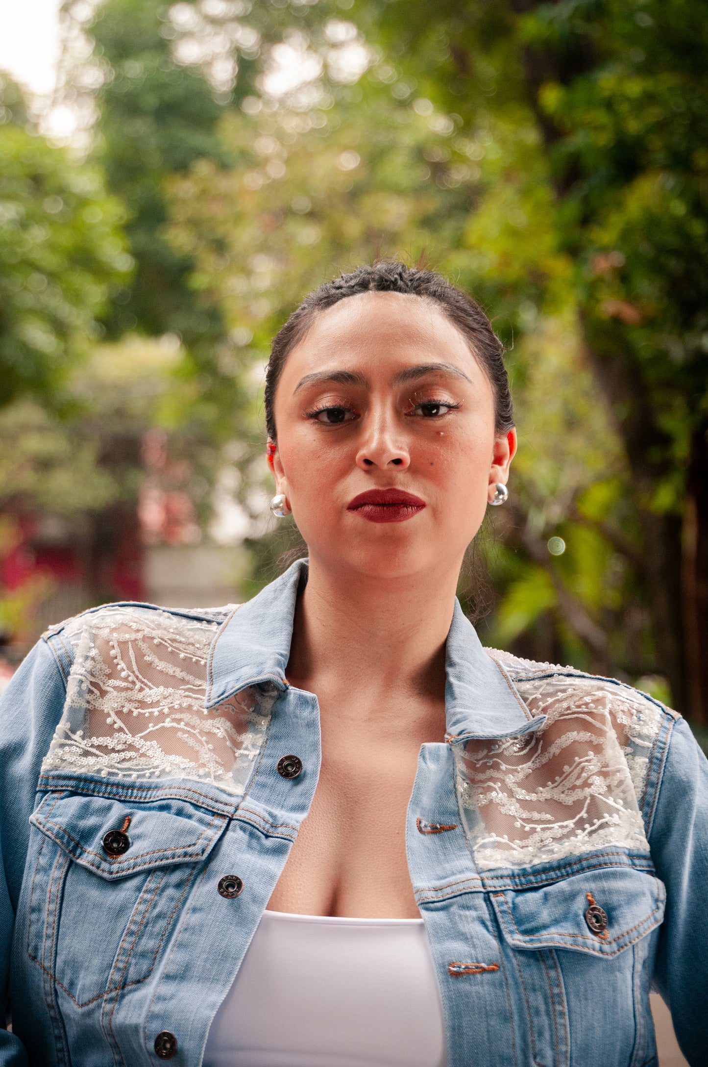 Denim Jacket Crisantemo