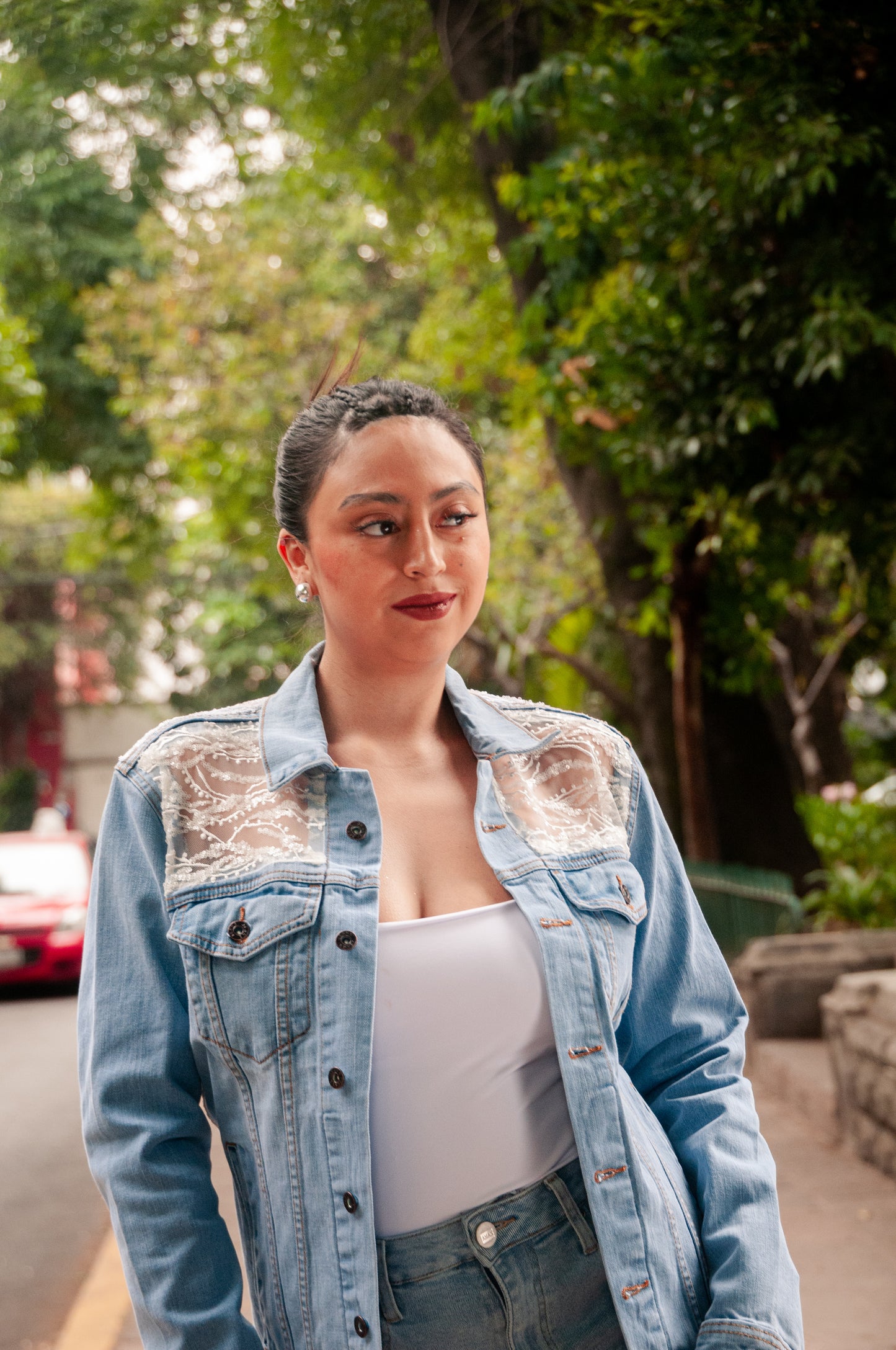Denim Jacket Crisantemo