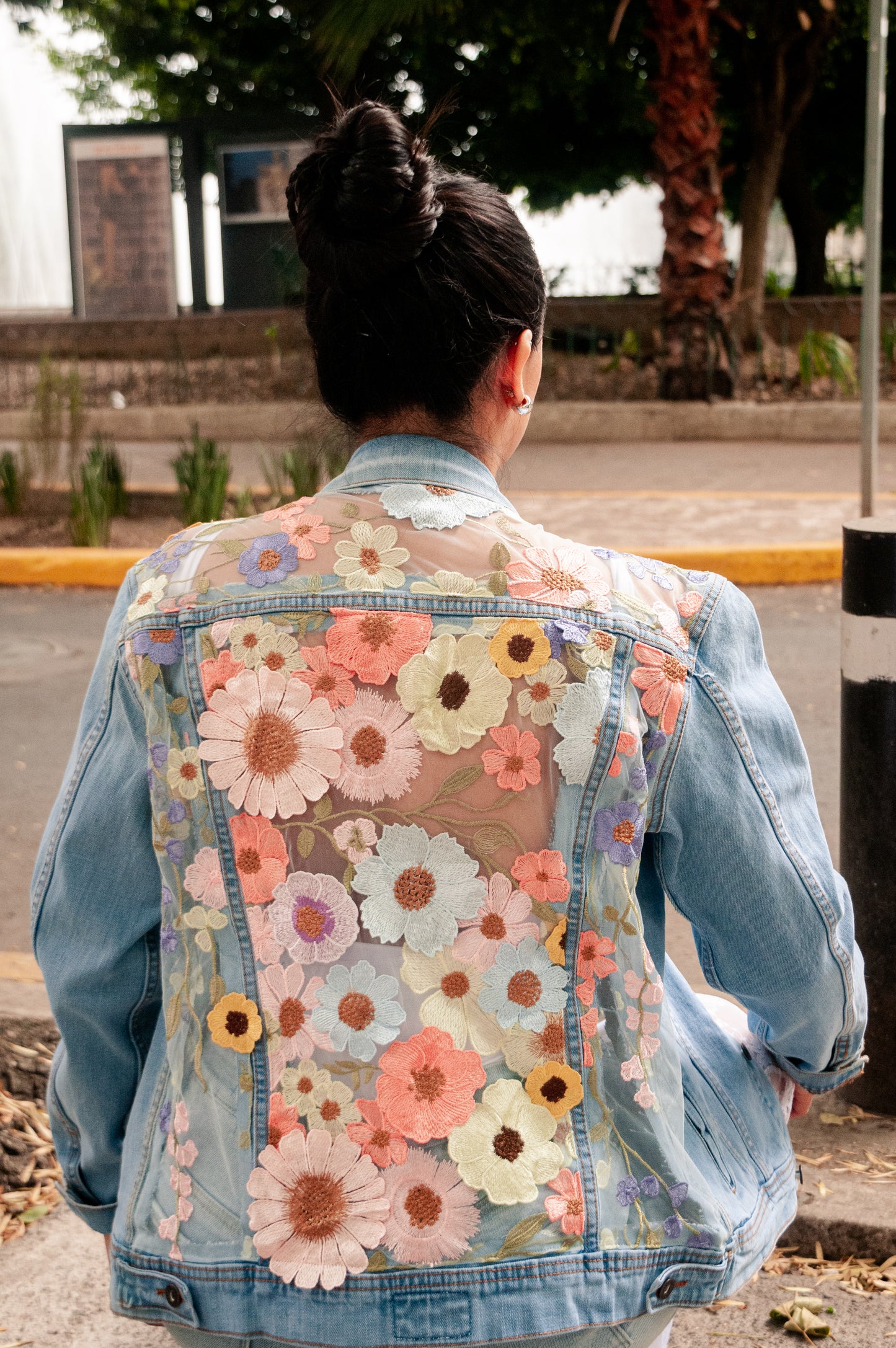 Denim Jacket Gerbera Azul