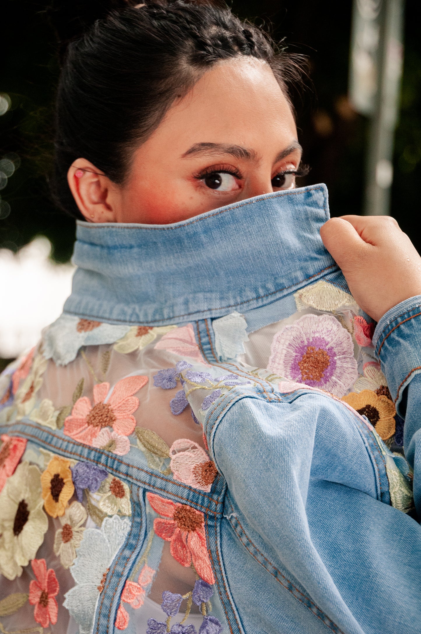 Denim Jacket Gerbera Azul