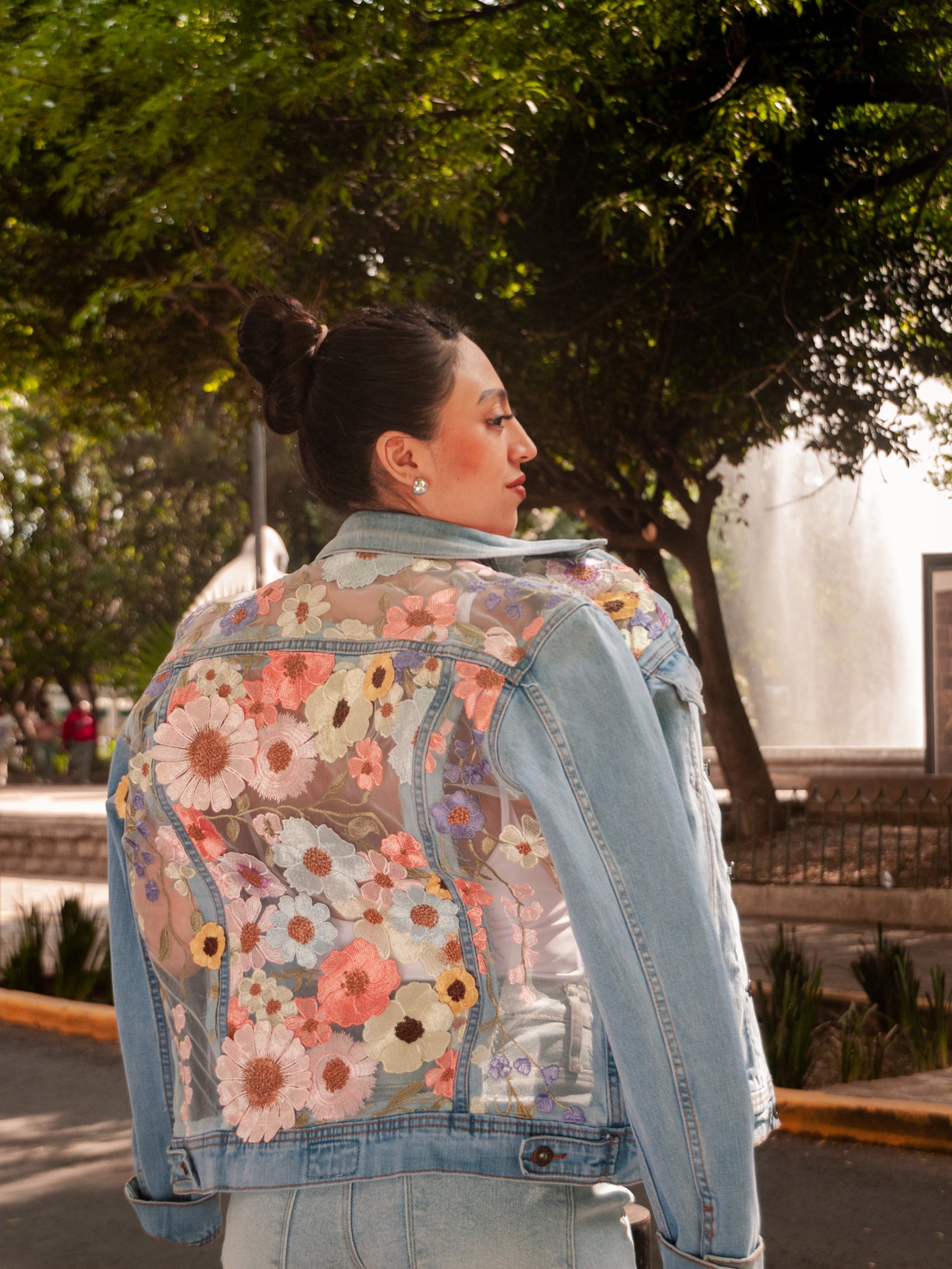 Denim Jacket Gerbera Azul